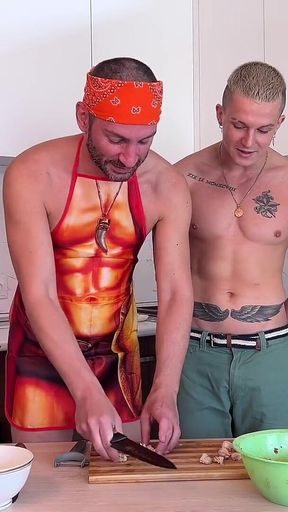 The Chef the Cook Unsuccessful and Fucked on the Air of the Invited Guest Twin in His Juicy Hole