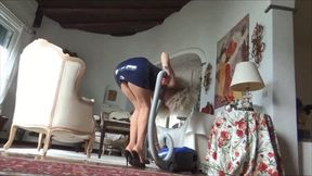 Luxury lady in high heels and latex dress doing housework - part 3 - (1280x720*wmv)