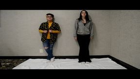 Alice and Dylan pose their feet together (720p)