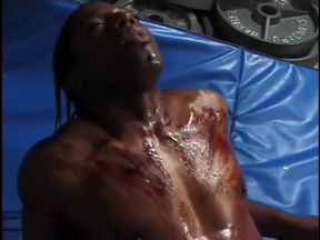 Black horny hunks with amazing bodies have fetish fuck covered in whipped cream