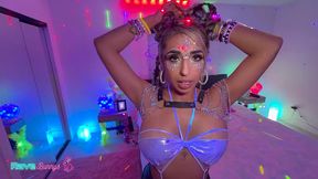 luna spreads wide as brian drills her cunt under uv rave strobes!