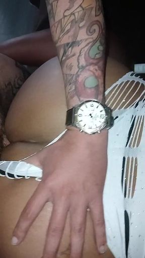 Femboy Mega Ass Gets Fucked Bareback, in White Lingerie