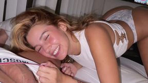 While Agatha Vega Relaxes She Can't Resist Giving a Juicy Blowjob and Licking Christian Clay's Cum