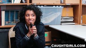 Dark-haired beauty Maya gets intense creampie during daring theft