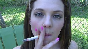 hot teen masturbates and smokes in public