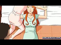 Japanese hentai gets massage in her anal and pussy by doctor