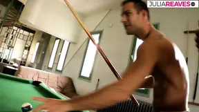 Sexy sucks two hard cocks then gets a deep double penetration