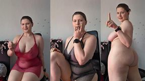 Dominant Slutty JOI - Sheer Outfits, Big Boobs & Ass Tease