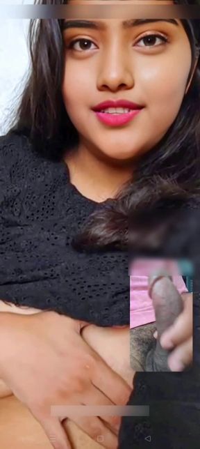 Beautiful Girl Sex Chating with Her Husband's Friends on Video Call