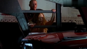 Big Natural Titted Red head fucks the mechanic for payment