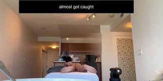 Married Italian RMT bends over for huge Asian cock in 5th appointment