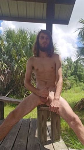 Big cumshot in the national forest