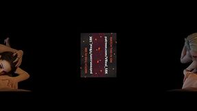 VReal 18K Double Blowjob, one sucking the dick and another sucking a ball - FFM, threesome - Featuring Jill Valentine and Harley Quinn