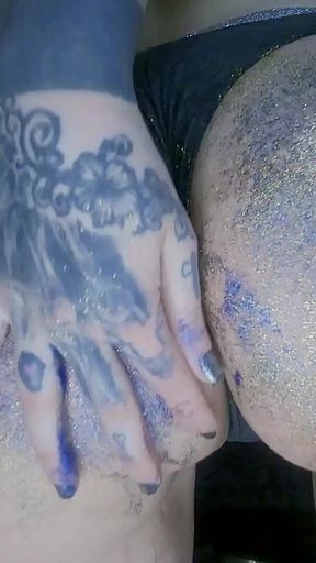 Alternative Girl Oil Massaging a Butt and Spanking by Glitters