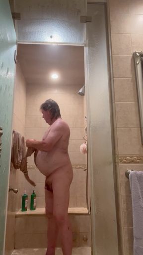Shower with Wife's underwear and bra