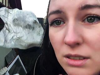 Cutie blogger bangs a hobo guy for loves