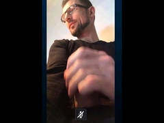 Str8 daddy showing off his cock on cam