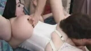 Corset wearing BBW nurse 3some