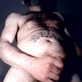 Hairy Tony Bear load wank jerking cum