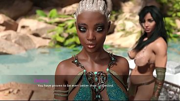 In this animated hentai game from Lust City 68, a black goddess wants to
