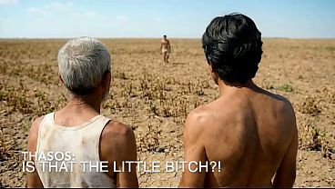 Two old greek farmers are very horny and have fun with a tourist - AI Generated