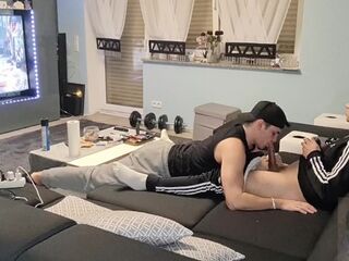 My hunk surprised me with a wonderful blow job whilst I was gaming and I discharged my cum in his throat