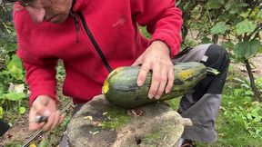 Ich ficke meine riesige Halloween-Zucchini und komme darauf