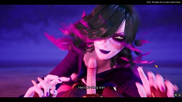 under the witch [PornPlay Hentai SFM] Ep.2 masochist edging mockery and deepthroat