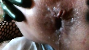 BBW with huge strap-on fucks sissy CD slave
