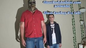 The Giant Cow boy, 6'_11&quot_ tall beefy Cowboy dominate, lift &amp_ fuck his boyfriend