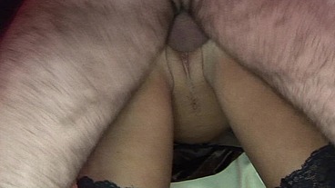 She leaves her pink hat on as her stud rams her wet pussy with this thick, hard dick