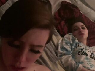 I let my Lesbian GF try a Dick for the first Time!! Watch us both get Fucked in our first Threesome!