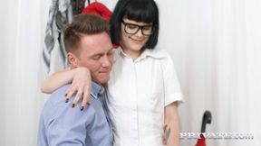 Skinny young nerd Rita Lee gets her Russian puss porked