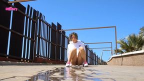Hot chick drenched in wet heat