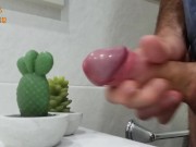 Handjob double cumshot on two wax cacta. Big loads, jeriking off with masturbation.