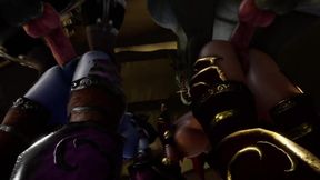 Two elves and two werewolves orgy gangbang