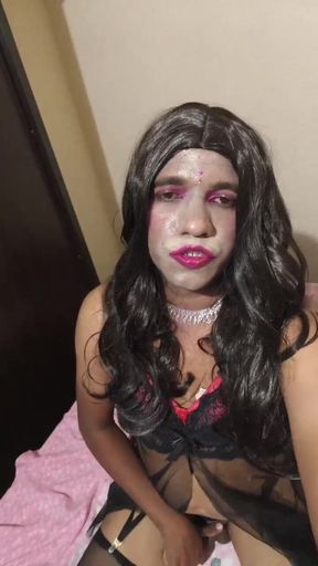 Nisha Priya Sissy Crossdresser Banglore Showing Her Sexy Beauty with Her Hot Dick and Butts