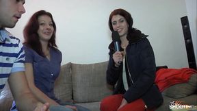 Random visit turn to threesome fuck in porn casting