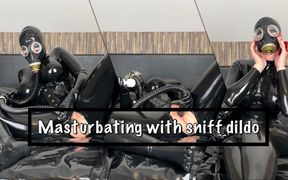 Masturbating with Sniff Dildo