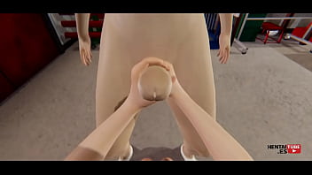 Hentai - My teammate gives me a titjob and then I fuck her in the sports storage room POV