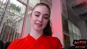 POV anal amateur babe spoils BFs cock with her tight butt