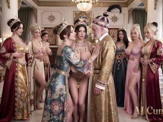 Ottoman Sultan has an Fuckfest with his Harem of Breasty Hotties (AI Generated)