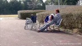 Outdoor sex with a guy in wheel chair