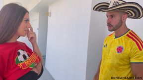 Big tit MILF invited me in for the soccer game