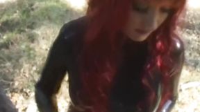 Lesbian Latex Playouts: Aradia & Krissy BDSM Outdoors