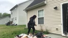 Goddess Stomping Nasty Trash in Cute Rainboots