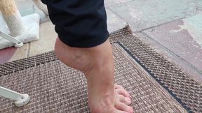 Beautiful Blonde Wife Enjoys Foot Worship Outdoors