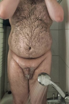 Fat Bear Taking a Shower
