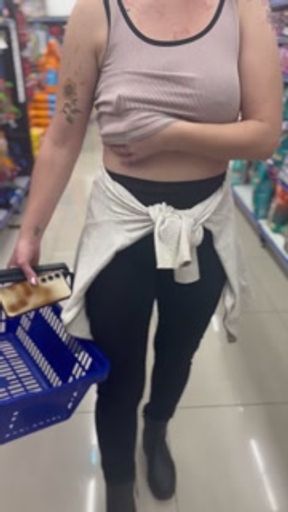 No Bra in the super market