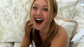 Cutie Asian teen Toni screwed by truly massive dick in the doggy style